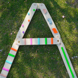 Wooden Sensory Balance Beam Set for Kids - Indoor and Outdoor Balance Training - 45-Degree Angle