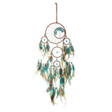 Handmade Dream Catcher with Feathers - Bohemian Wall Hanging Decorative Wind Chime - Top-Down View