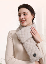 Black Upgraded Electric Heated Scarf - 3-Level Adjustable Heating - Top-Down View