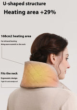 Beige Upgraded Electric Heated Scarf - 3-Level Adjustable Heating - Side View