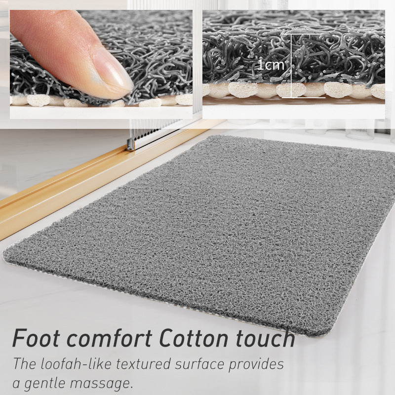 Gray Non-Slip Loofah-Style Bathroom Mat ??Quick-Dry and Soft 40*60cm