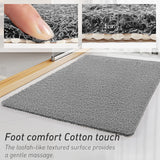 White Non-Slip Loofah-Style Bathroom Mat - Quick-Dry and Soft 44*75cm - Side View