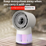 Portable Rechargeable Mosquito Killer Lamp with Adjustable Fan - 2400mAh Battery - Side View