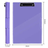 Red A4 Plastic Document Storage Clipboard - Portable and Durable - Side View