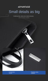 Black Lightweight Business Tote Bag - Durable and Stylish for Work and Travel - Side View
