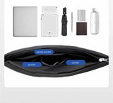 Black Lightweight Business Tote Bag - Durable and Stylish for Work and Travel - Top-Down View