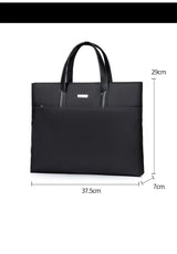 Black Lightweight Business Tote Bag - Durable and Stylish for Work and Travel - 45-Degree Angle