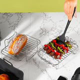 9-Piece Air Fryer Accessories Set - Silicone Liners, Grill Racks, Cooking Tools - Side View