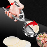 Stainless Steel Dumpling Maker with Handle - 304 Food-Grade Material - Top-Down View