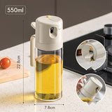 550ml Oil Sprayer and Pourer Bottle - Dual Function for Cooking - Front View