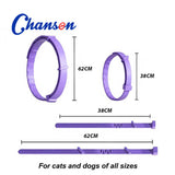 Gray Calming Collars for Cats - Natural Anxiety Relief, Adjustable, 3 Pack (2 set/6PCS) - Front View