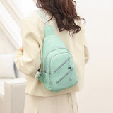 Waterproof Crossbody Sling Bag with Adjustable Strap - Black - Top-Down View