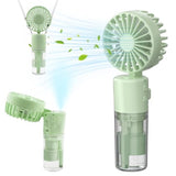 Portable 4-Speed Mini Spray Fan with Moisturizing Function - F2 Pink (2PCS) - Side View