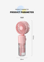 Portable 4-Speed Mini Spray Fan with Moisturizing Function - F2 Green (2PCS)