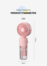 Portable 4-Speed Mini Spray Fan with Moisturizing Function - F2 Green (2PCS) - 45-Degree Angle