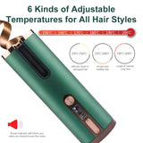 Cordless Automatic Hair Curler with Adjustable Temperature - Purple - Side View
