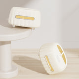 Multi-Functional Tissue Box Organizer with Storage Compartments - Beige - Side View