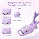 White Electric Heated Eyelash Curler - 3 Temperature Settings, Rechargeable, Compact Design - Front View