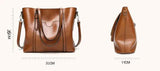 Elegant PU Leather Tote Bag with Detachable Strap - Green - Top-Down View
