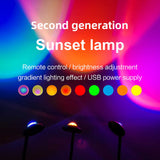 UFO RGB Sunset Projection Lamp with 16 Colors and Remote Control - Black - Top-Down View