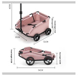 Black Foldable Pet Travel Wagon for Small Dogs - Lightweight and Portable - 45-Degree Angle