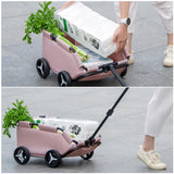 Blue Foldable Pet Travel Wagon for Small Dogs - Lightweight and Portable - Top-Down View