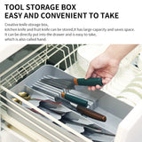 Kitchen Tableware Rack - Non-Punching Installation, Gray - Front View