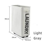 Rolling Laundry Basket with Wheels - 42L Capacity, Light Gray, 39*18.5*58CM
