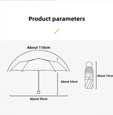Yellow Compact 5-Fold Umbrella with UV Protection, Wind Resistance, and Travel-Friendly Design - 45-Degree Angle