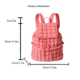 Lightweight Quilted Nylon Backpack with Adjustable Straps - Watermelon Red - Top-Down View