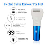 Rechargeable Electric Callus Remover with Adjustable Speeds and LED Display Dark Blue - Side View