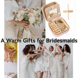 2PCS Gray Portable Travel Jewelry Box with Mirror and Compartments - Front View