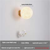 Astronaut Moon Wall Lamp with LED White Light,Diameter 20cm