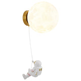 Astronaut Moon Wall Lamp with LED White Light,Diameter 25cm - Side View