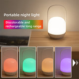 Portable LED Night Light with 16 Colors, 4 Dimming Modes, and Remote Control - Front View