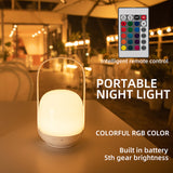 Portable LED Night Light with 16 Colors, 4 Dimming Modes, and Remote Control - Side View