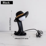 Black Creative Cowboy Hat USB Table Lamp for Home and Office Decor - Front View