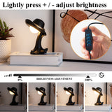 Black Creative Cowboy Hat USB Table Lamp for Home and Office Decor - Top-Down View