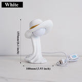 White Creative Cowboy Hat USB Table Lamp for Home and Office Decor - Front View
