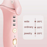 Pink Mini Cordless Hair Curler with Adjustable Heat Settings and USB Charging - Side View