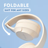 Black Wireless Bluetooth Headphones with Hi-Fi Bass, Foldable Design, and Card Slot - Top-Down View