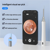 Black Smart Visual Ear Cleaning Stick with 1080P Camera and Rechargeable Battery - Front View