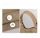 Gray Minimalist Nylon Tote Bag with Adjustable Shoulder Strap, Large Capacity - Top-Down View