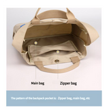 Apricot Minimalist Nylon Tote Bag with Adjustable Shoulder Strap, Large Capacity - 45-Degree Angle