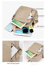 Black Mini Nylon Multi-Compartment Backpack - Lightweight and Stylish Everyday Bag - 45-Degree Angle