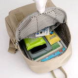 Dark Green Mini Nylon Multi-Compartment Backpack - Lightweight and Stylish Everyday Bag - Side View