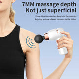 LC-005-White Portable Mini Massage Gun - Quiet Muscle Massager with 6 Speeds - Top-Down View