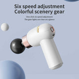 LC-005-Purple Portable Mini Massage Gun - Quiet Muscle Massager with 6 Speeds - Side View