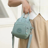 Deep Teal Mini Waterproof Nylon Backpack - Lightweight Casual Crossbody Bag - Side View