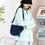 Black Compact Nylon Crossbody Shoulder Bag - Stylish and Lightweight Sling Purse - Front View